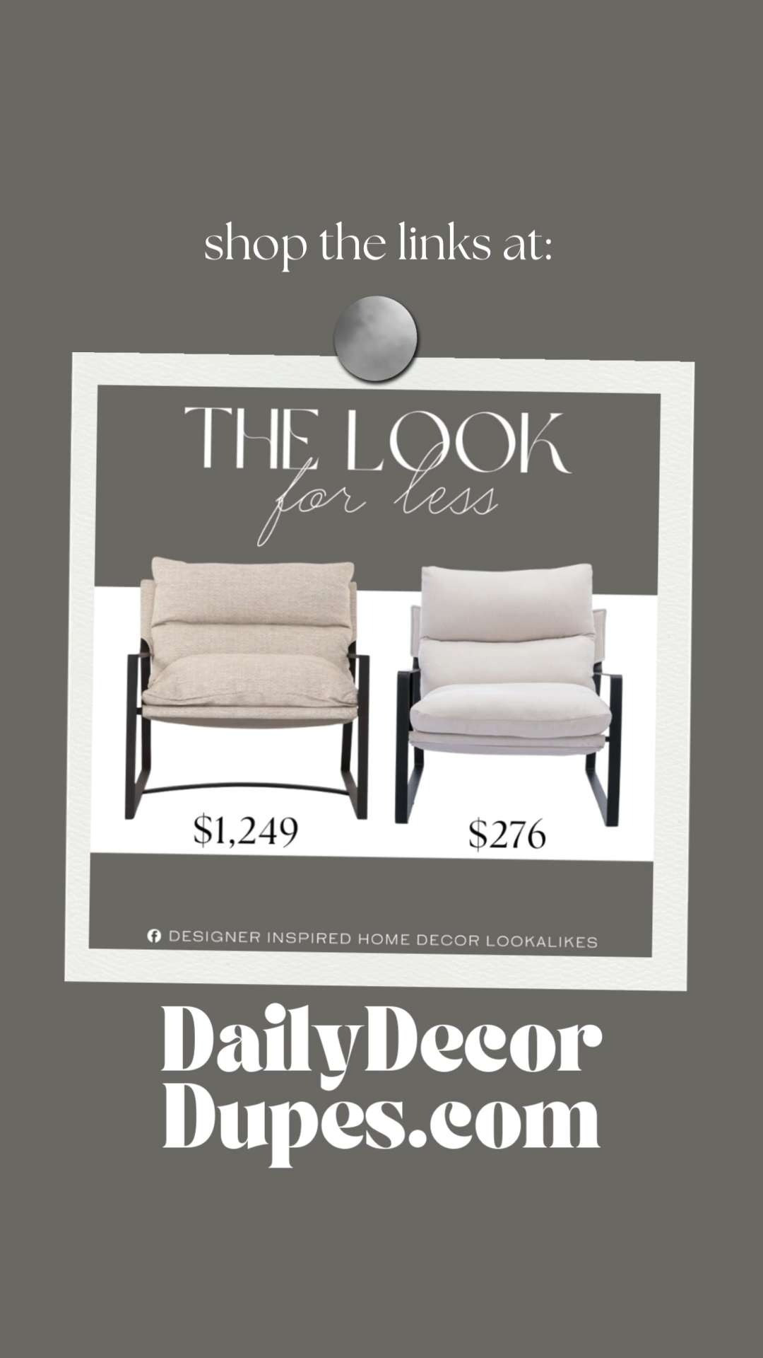 Inspired by McGee & Co Sling Chair. McGee & Co Sling Chair dupe. Chic Upholstered Accent Chair. Mid-Century Modern Living Room Chair. Elegant Contemporary Chair. Minimalist Accent Seating. Classic Modern Armchair. Sleek Upholstered Chair.    

Home more affordable option find copy cat similar look for less budget friendly affordable cheap cheaper beautiful pretty. Clearance sale coupon code discount code promo code luxury lookalike look a like Inspo inspiration inspired by idea ideas Love like these? I share multiple every day in my FB group.
#mcgeeandcoinspired #accentchair #slingchair #stylishseating #armchair #livingroomchair #furniturefinds #livingroominspo 

 #LTKHome