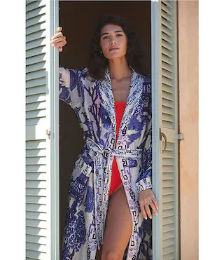 One Hundred Stars Giant Willow Woven Wrap Robe | Dillard's | Dillard's