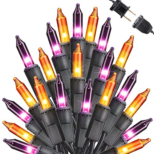 Toodour Orange & Purple Halloween Lights, 75ft 300 Count Incandescent Halloween String Lights, UL Certified Connectable Mini Bulbs Halloween Lights for Indoor, Outdoor, Garden, Porch, Halloween Decor | Amazon (US)