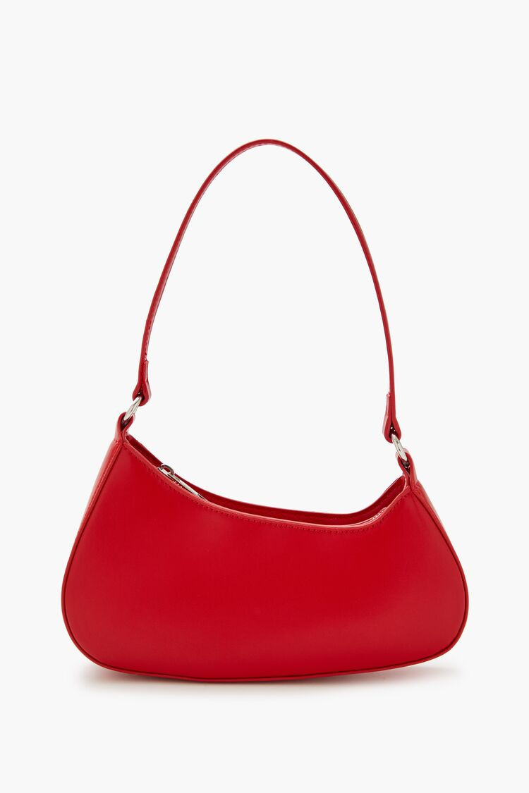 Women's Asymmetrical Baguette Bag in Red | Forever 21