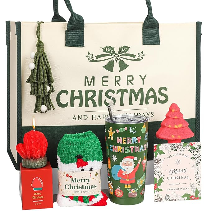 Christmas Gifts for Women 2025,Unique Gift Baskets & Secret Santa Box Set with Christmas Tumbler ... | Amazon (US)