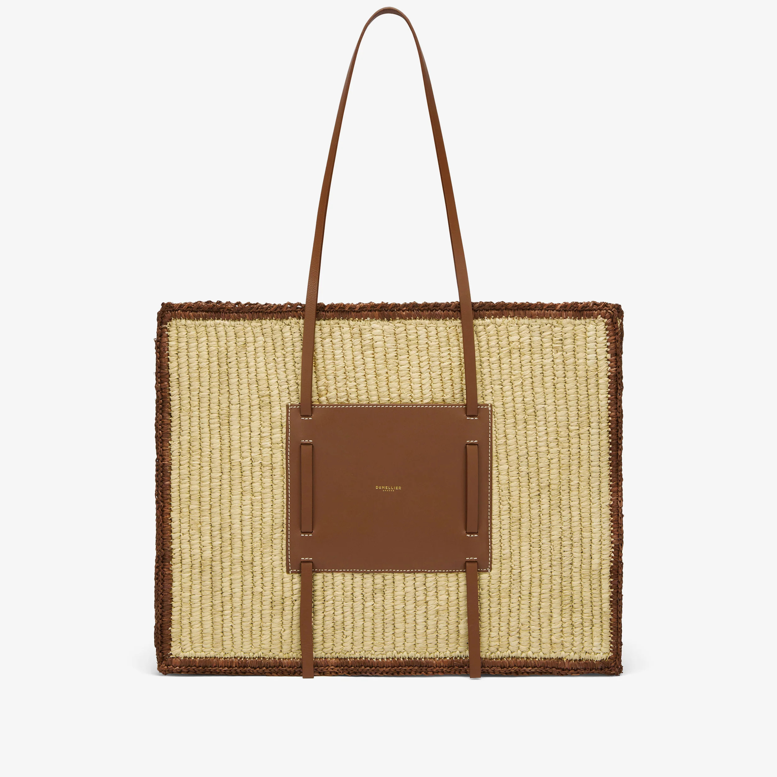The Large Capri | Natural Raffia & Tan Smooth | DeMellier | DeMellier