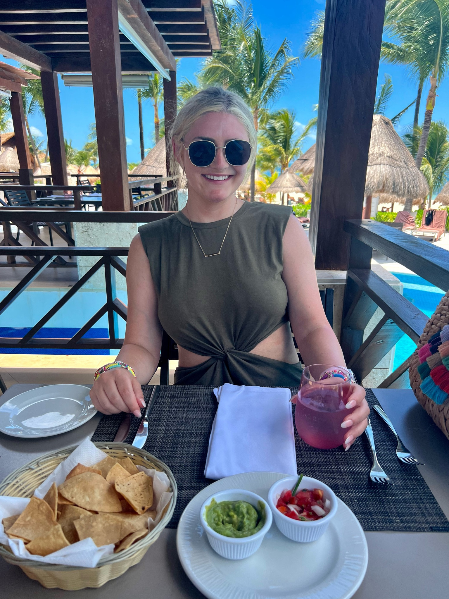 This dress was PERFECT poolside + these sun glasses look so high end and are so affordable!

Green dress - M 


#LTKtravel #LTKbeauty #LTKfit