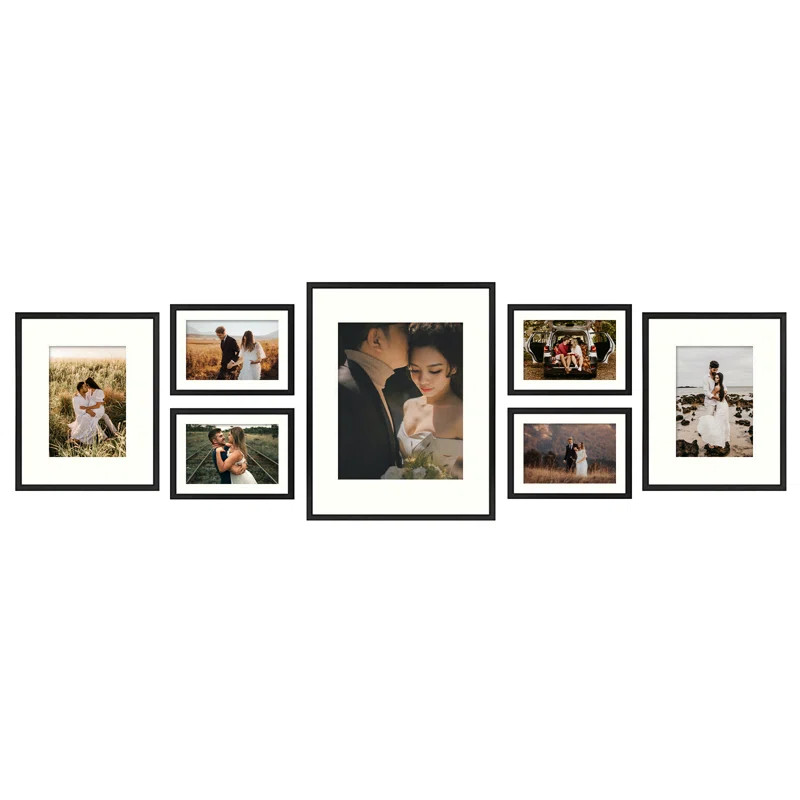 Luray 7 Piece Matte Metal Gallery Picture Frame with Real Glass Set | Wayfair North America
