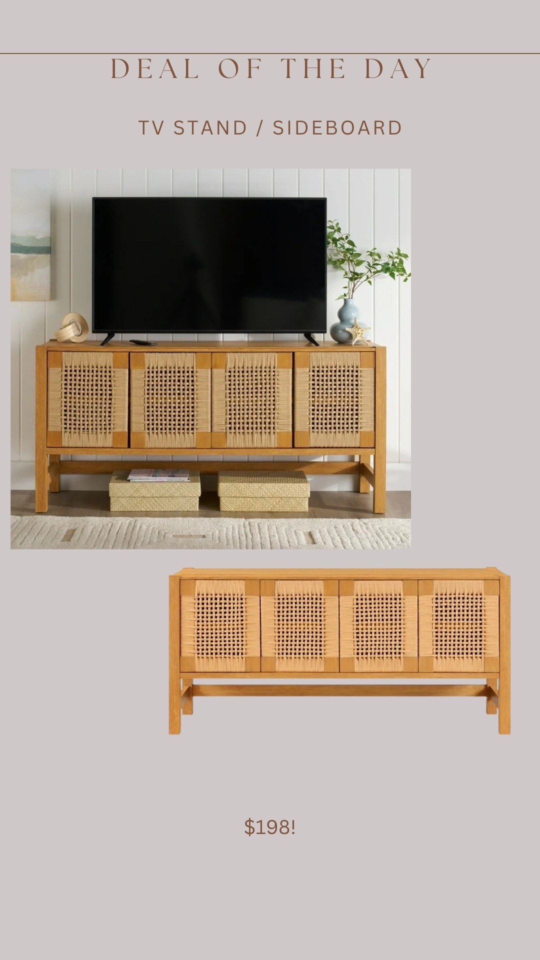 Brand new Walmart sideboard / tv stand!!!!!! Major Lulu & Georgia vibes!!! I’m in love with this & love that it has hidden storage! 

#LTKStyleTip #LTKHome #LTKSaleAlert