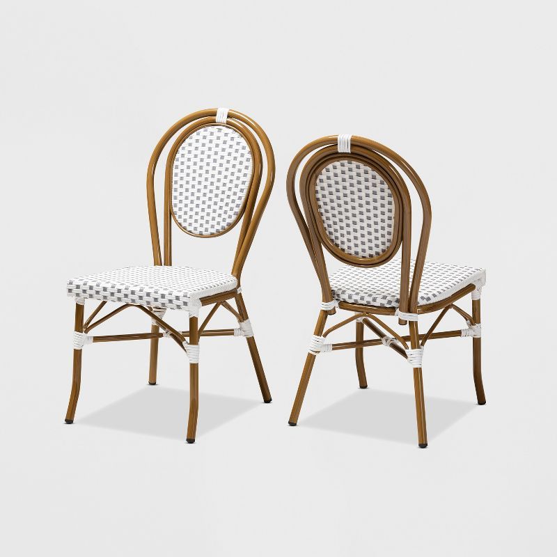 2pc Gauthier Indoor and Outdoor Stackable Bistro Dining Chairs - Baxton Studio | Target