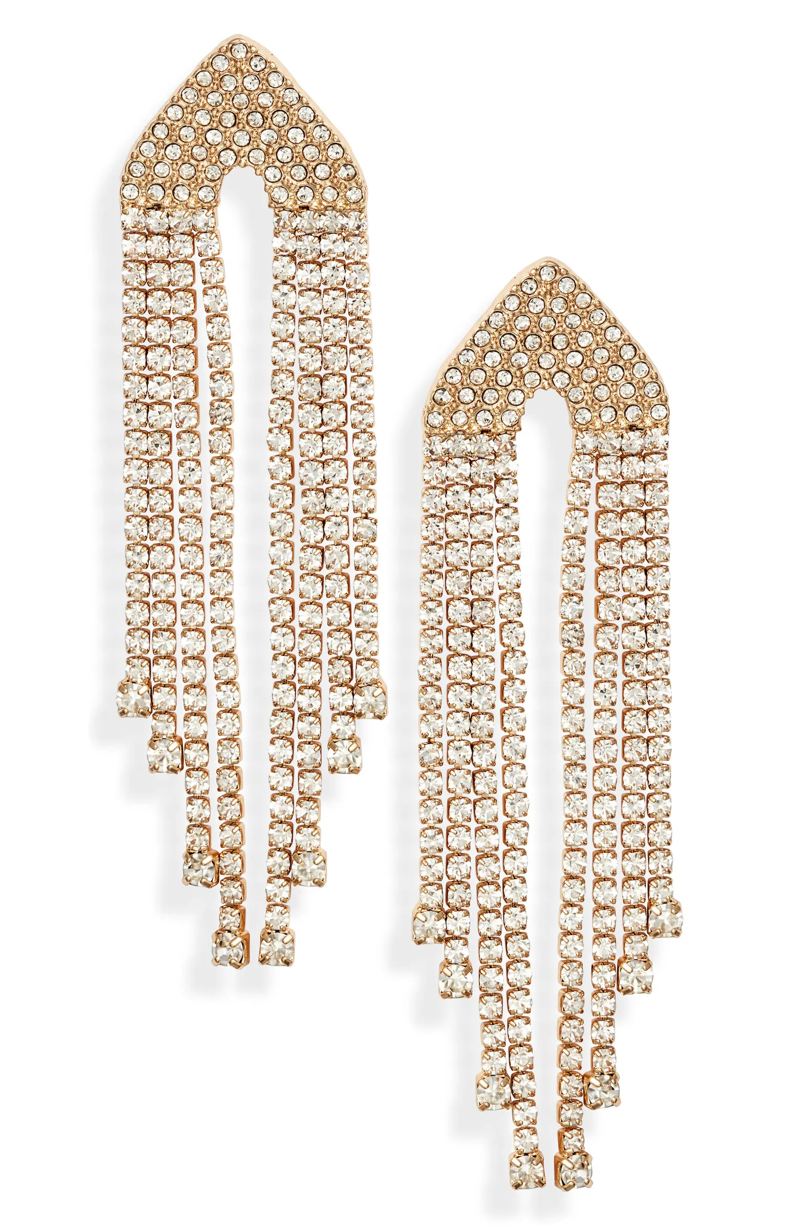 Open Edit Crystal Fringe Drop Earrings | Nordstrom | Nordstrom