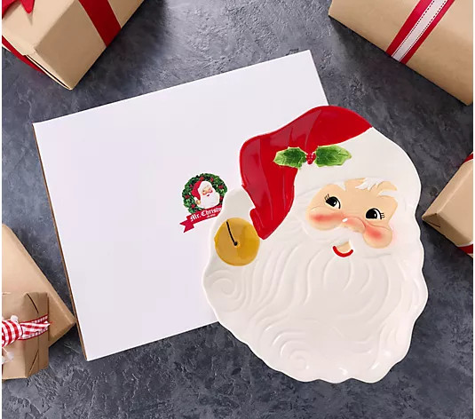 Mr. Christmas 14" Nostalgic Holiday Platter with Gift Box | QVC