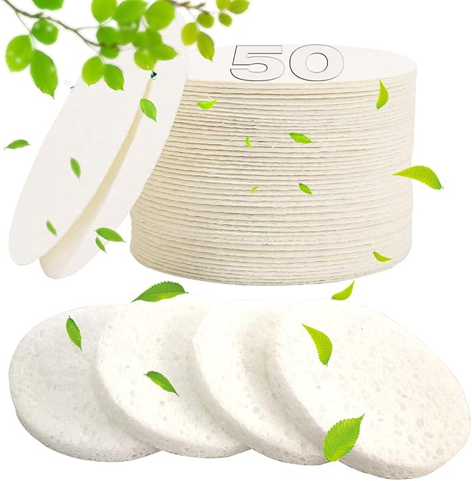 METUUTER Facial Sponges 50 Count Compressed Spa Sponges for Face Clean | Amazon (US)