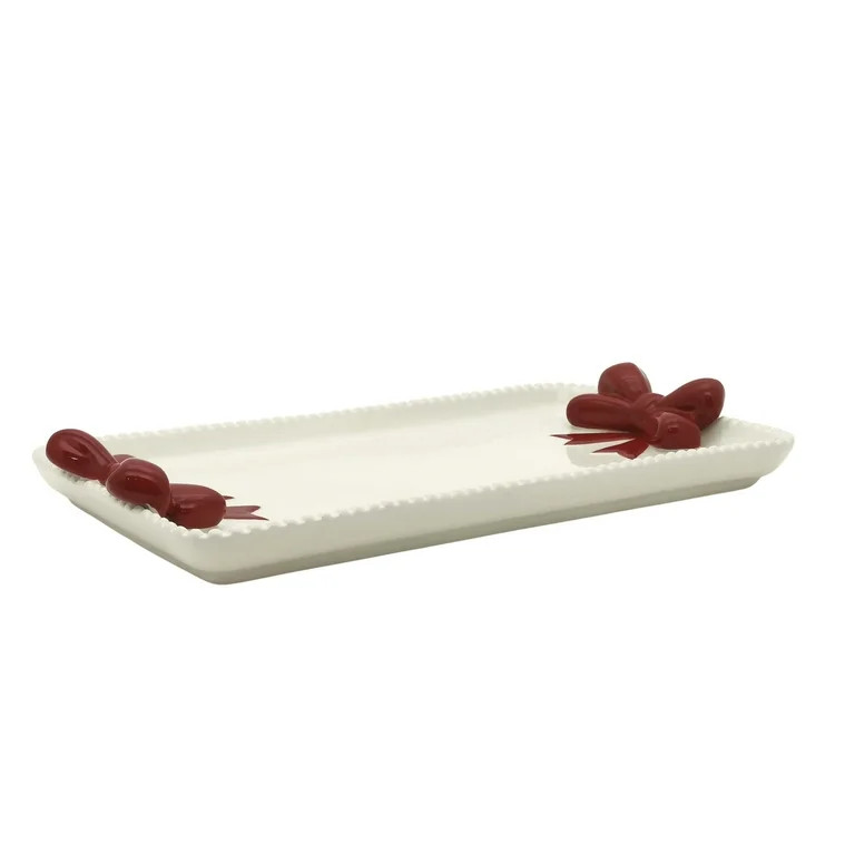 Holiday Time Bow Ceramic Tray | Walmart (US)