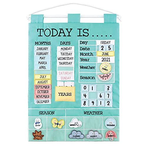 The Peanutshell Preschool Educational Wall Calendar - 53 Fabric Pieces for Months, Days, Years, W... | Amazon (US)