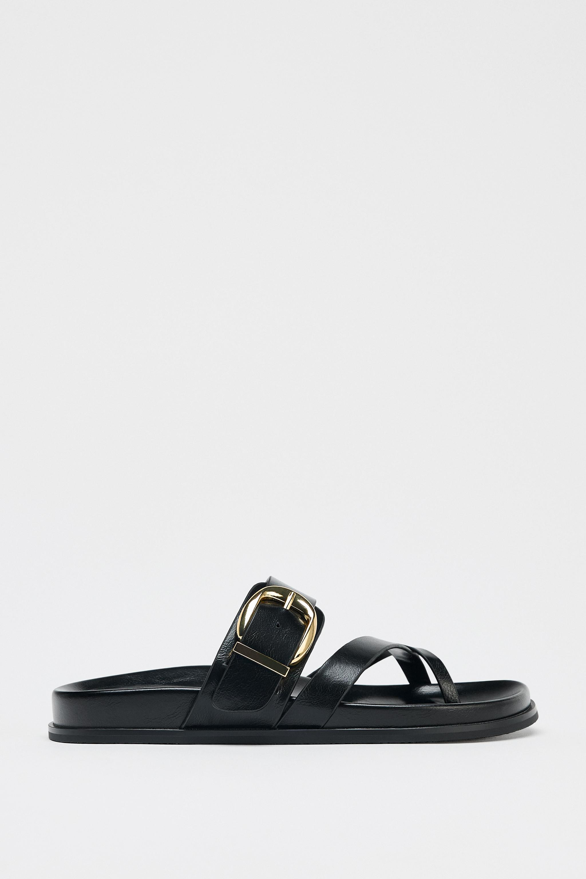 BUCKLED FLAT SANDALS | Zara US