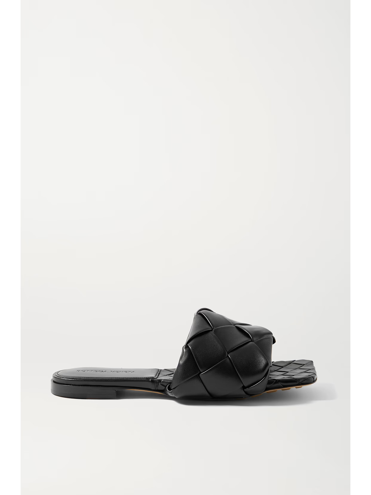 Bottega Veneta - Intrecciato Leather Slides - Black | NET-A-PORTER (US)