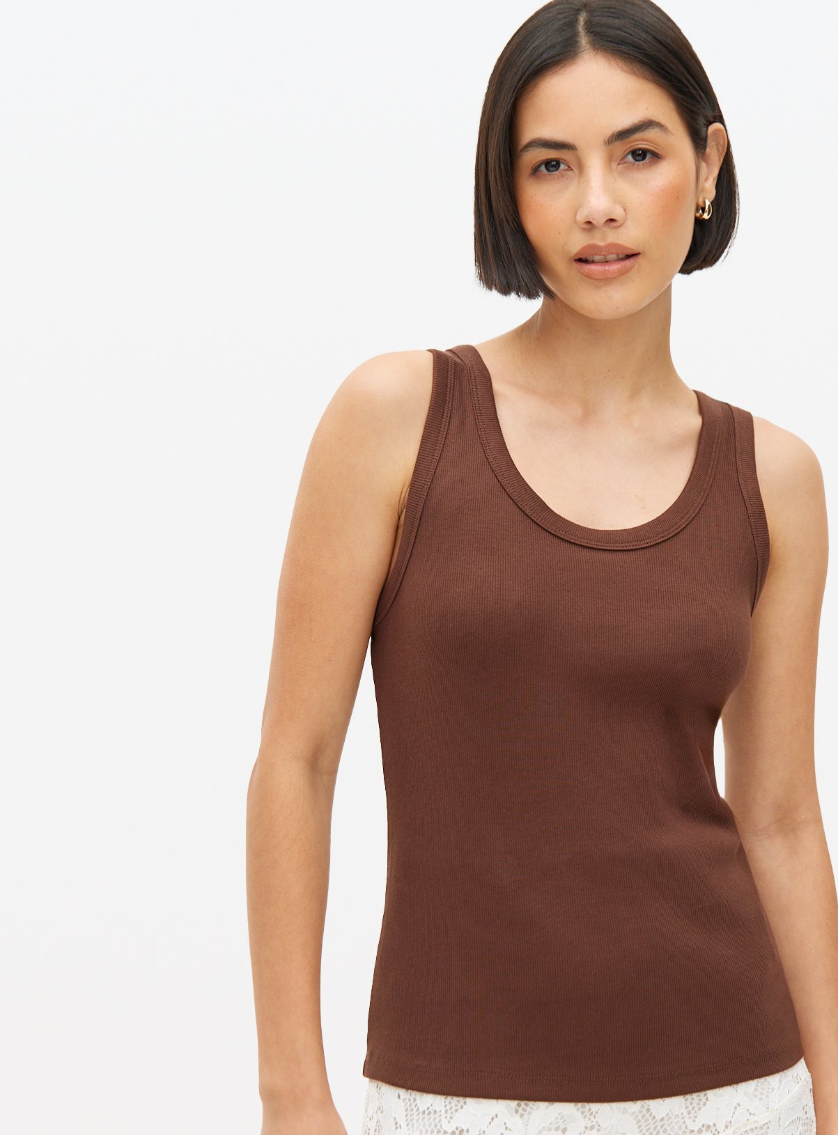 Brown Ribbed Scoop Neck Vest 12 | argos.co.uk