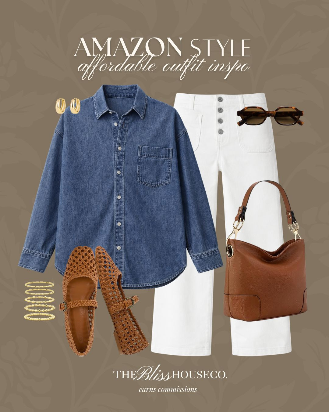 Easy Amazon outfit idea. 🤎 A classic denim shirt paired with white denim and warm brown accessories for an effortless everyday look.

Amazon outfit idea, denim button down outfit, white jeans outfit, brown accessories outfit, amazon fashion finds, casual spring outfit, neutral outfit inspo, woven flats outfit, everyday chic style, affordable outfit idea. 

 #LTKootd #LTKSeasonal