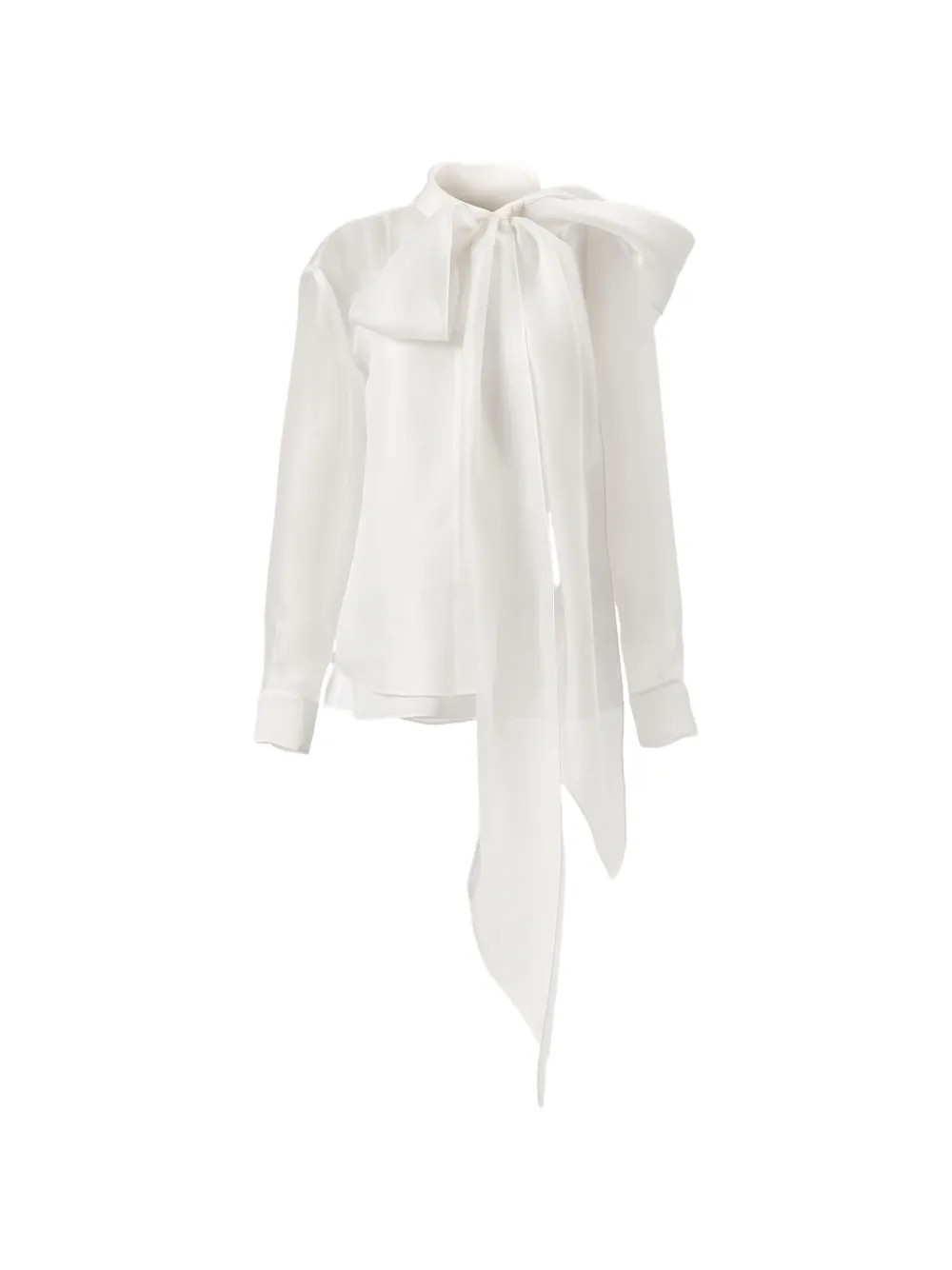 Carolina Herrera organza bow-detail shirt - White | Farfetch Global