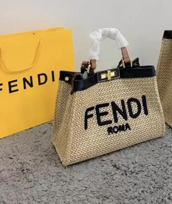 Fendi Dupe Womens Totes Bags Fashion Pouches Shopper Shoulder Bag Wave Fibers Woody Tote Handbags... | DHGate