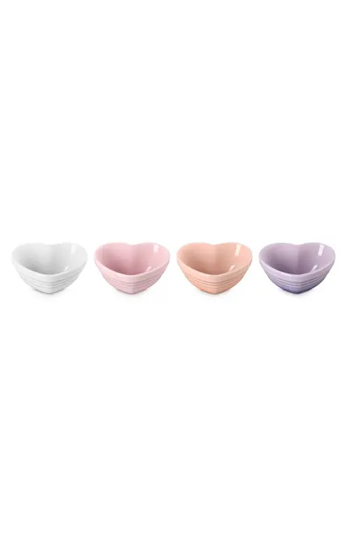 Le Creuset Set of 4 Stoneware Mini Heart Bowls in Multicolor at Nordstrom | Nordstrom