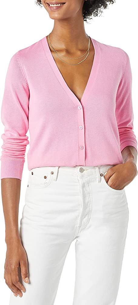 Amazon Essentials Women's Lightweight Vee Cardigan Sweater (Available in Plus Size) | Amazon (US)