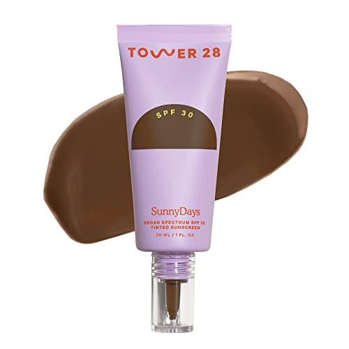 Tower 28 Beauty SunnyDays SPF 30 Tinted Mineral Sunscreen For Sensitive Skin - 2-in-1 Facial Broad Spectrum UVA/UVB Protection + Foundation - Shade 60 THIRD ST - Deep with Neutral Undertones, 1 Fl Oz | Amazon (US)