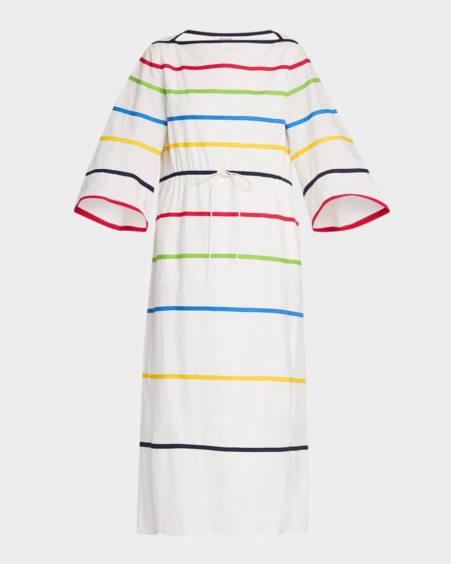 Rosie Assoulin Ribbon Striped Midi Caftan Dress | Neiman Marcus