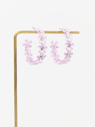 Flower Encrusted Hoop Earrings | Altar'd State