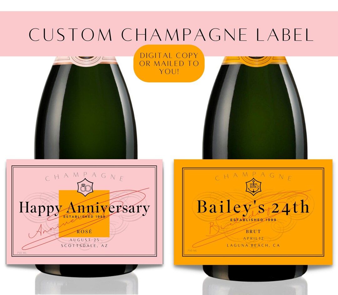 Custom Champagne Label / Digital File Made-to-order / for All Occasions Birthday, Anniversary, Gr... | Etsy (US)
