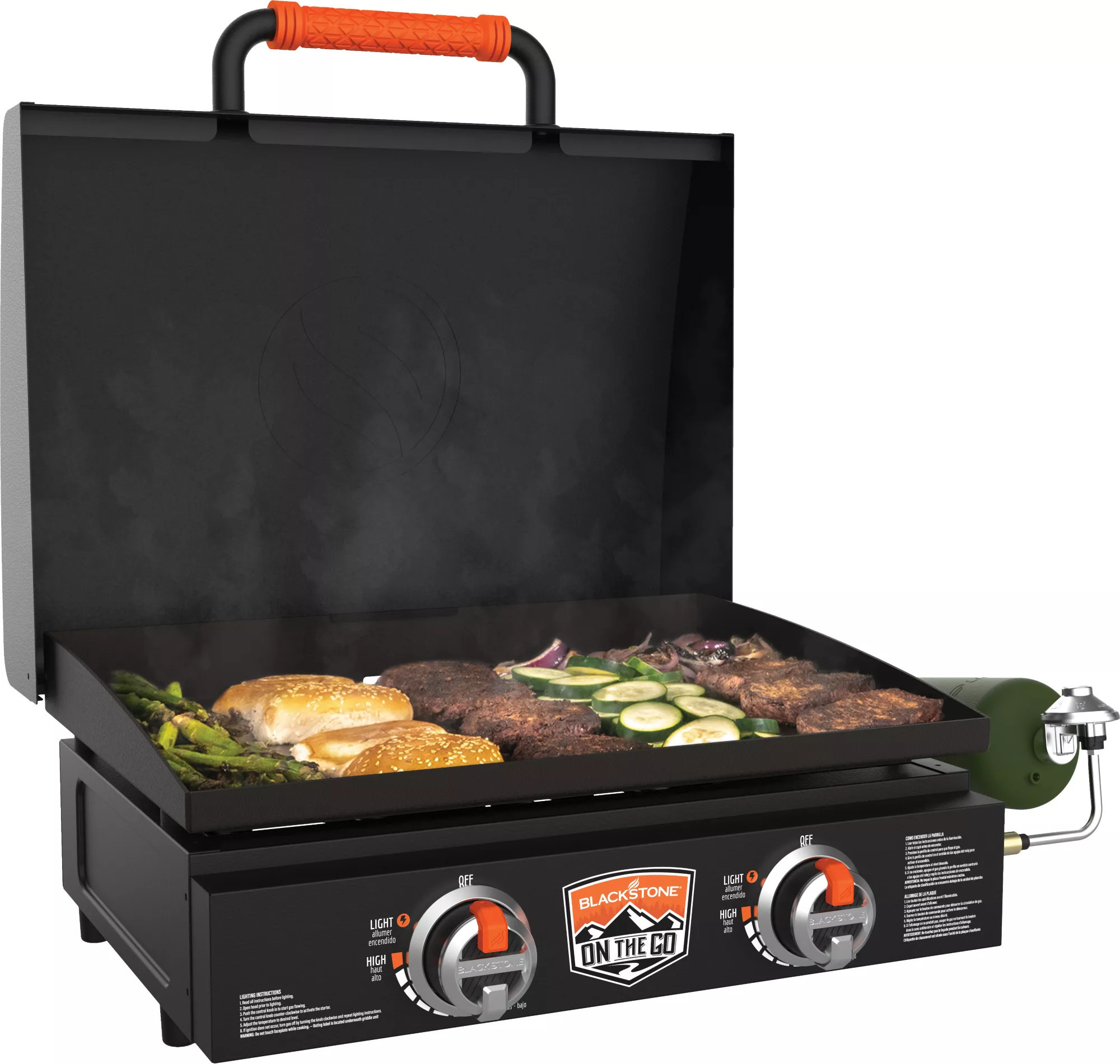 Blackstone 22” On The Go Griddle with Hood, Black/Orange | DICK'S Sporting Goods