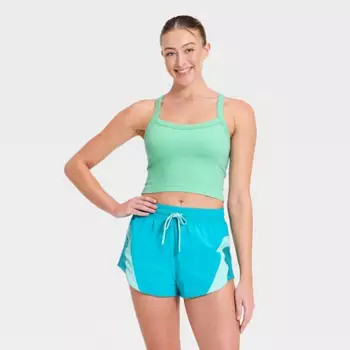 Women's Washed Jersey Cropped Short Sleeve Top - JoyLab™ Mint Green XXS | Target