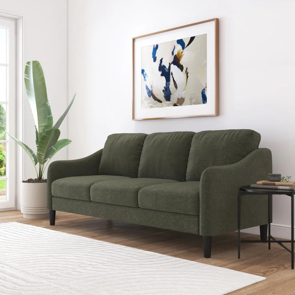 Mainstays Westley Swoop Arm 74" Sofa, Moss Green | Walmart (US)