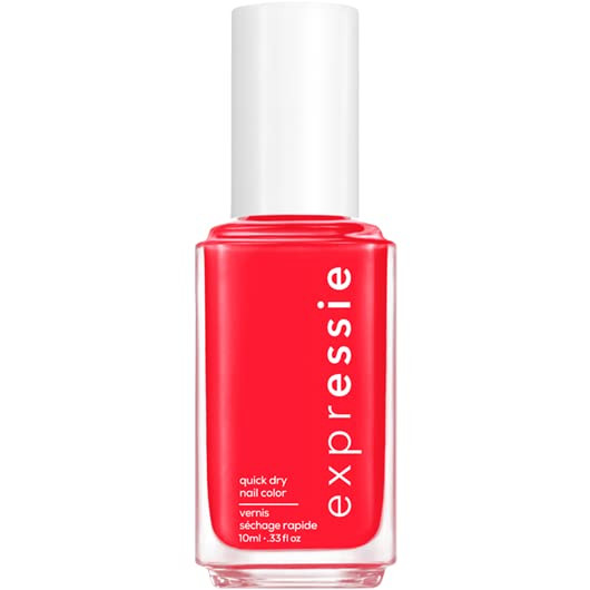 essie expressie Quick Dry Vegan Nail Polish, Electric Coral-Red with Pink Undertones, Ahead of th... | Amazon (US)