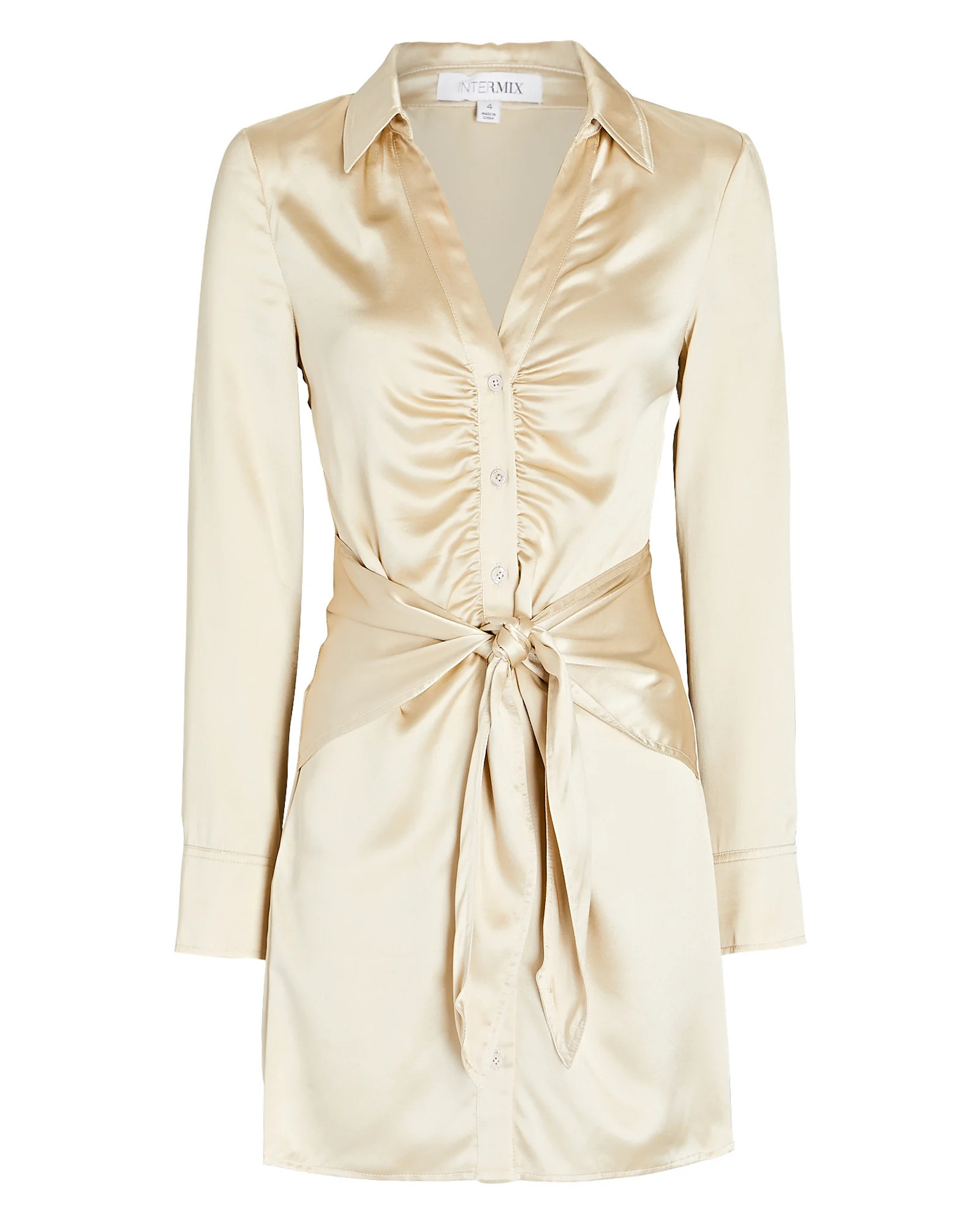 Melissa Tie-Front Silk Mini Dress | INTERMIX