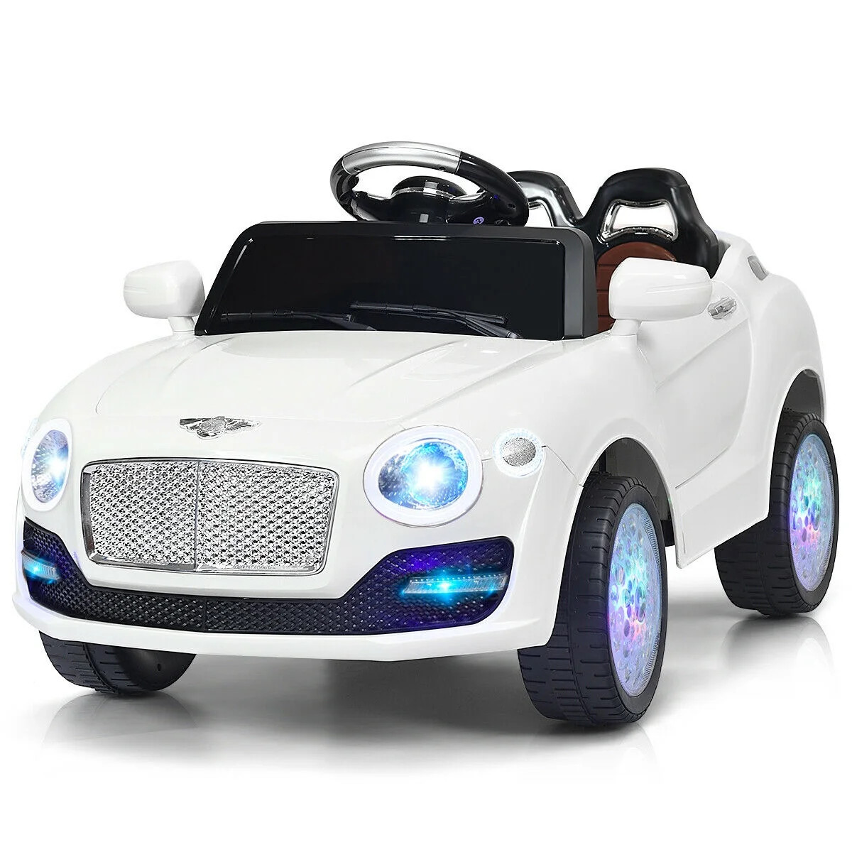 Costway 6V Kids Ride On Car Electric Battery Power RC Remote Control & Doors MP3 White - Walmart.... | Walmart (US)