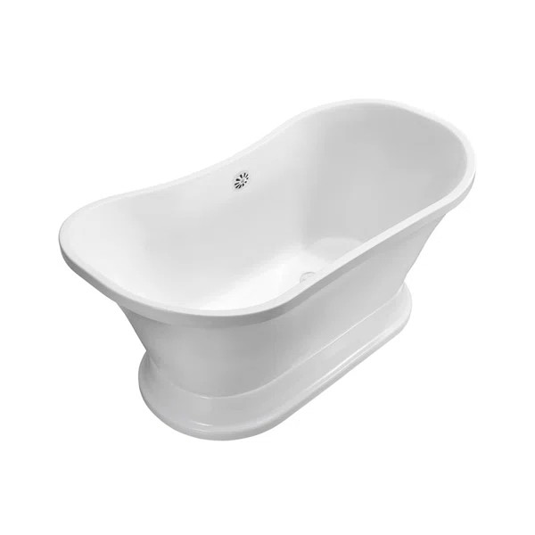 N201WH 68" x 34" Freestanding Soaking Acrylic Bathtub | Wayfair North America