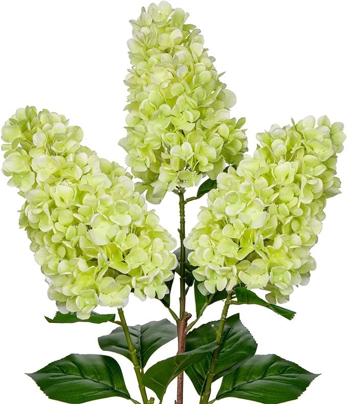 3PCS Fake Flowers Hydrangea Artificial Flowers 28" Long Stem Green Faux Flowers for Vase, Real To... | Amazon (US)