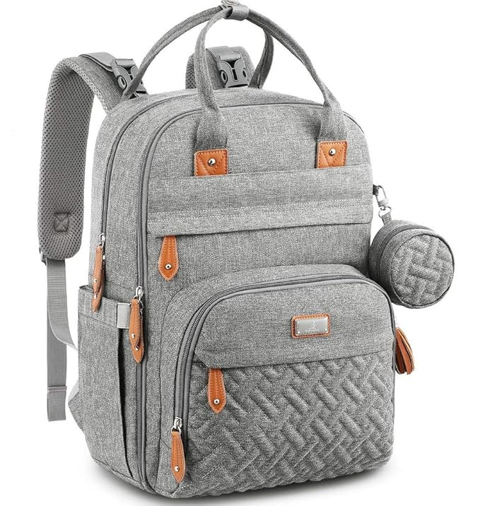 BabbleRoo Waterproof Diaper Bag Backpack - Baby Essentials Travel Tote - Multi function with Chan... | Amazon (US)