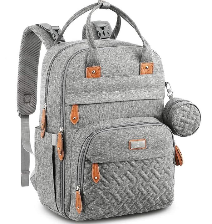 BabbleRoo Waterproof Diaper Bag Backpack - Baby Essentials Travel Tote - Multi function with Chan... | Amazon (US)