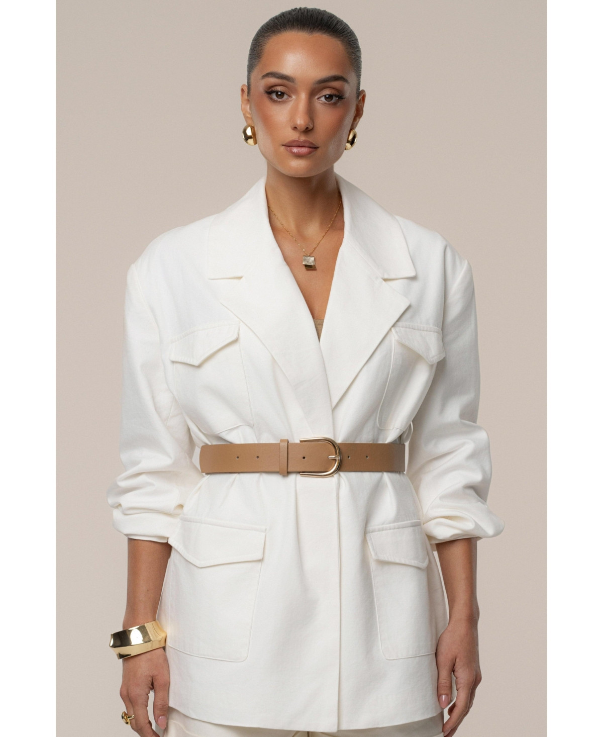 Jluxlabel Women's Precision Woven Blazer - Ivory | Macy's