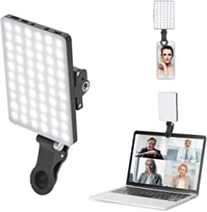 Newmowa 60 LED High Power Rechargeable Clip Fill Video Conference Light with Front & Back Clip, A... | Amazon (US)