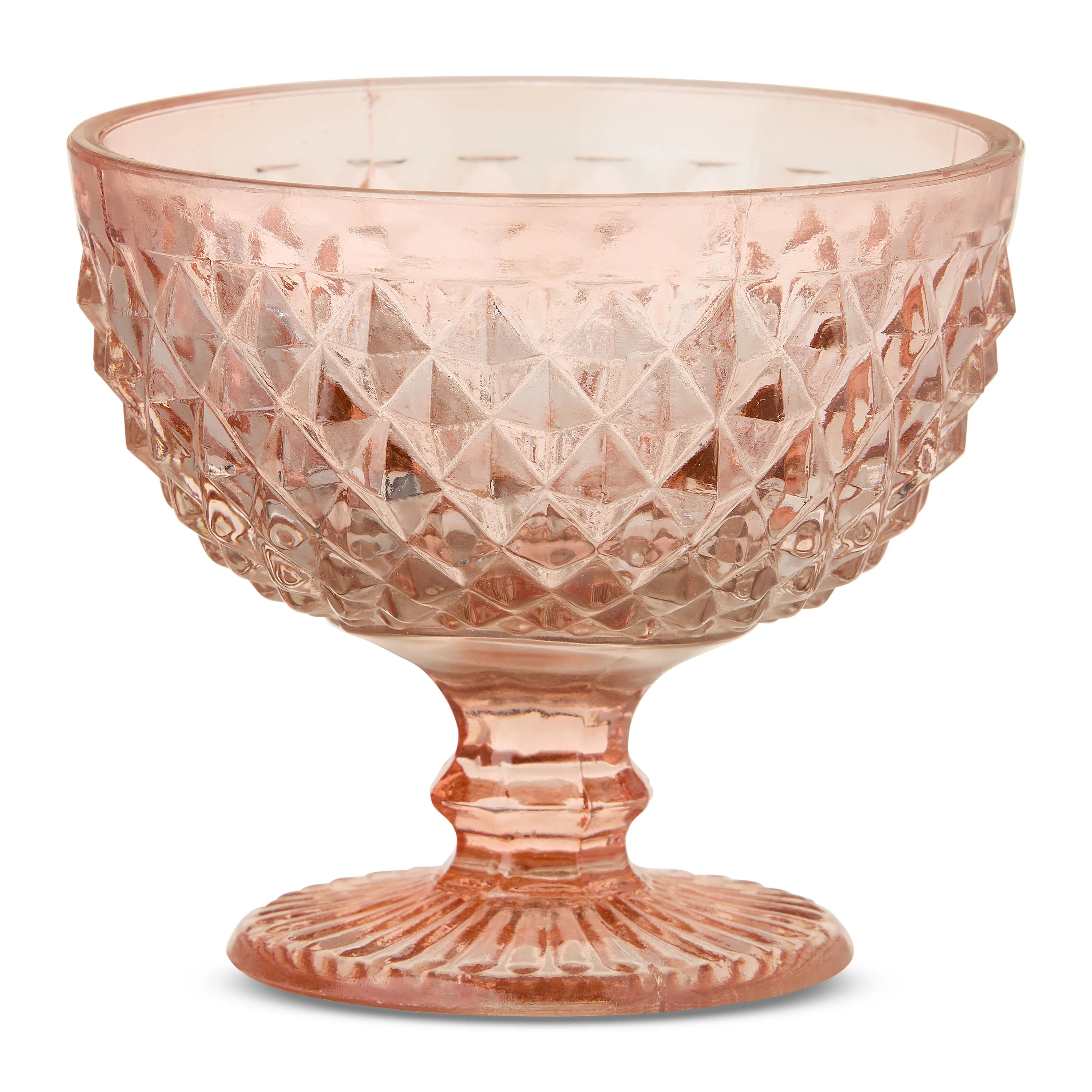Bridgerton Textured Translucent Glass, Champagne Glass, 6", Coral | Walmart (US)