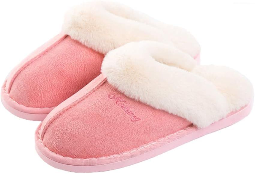 Misolin Women's and Men's Slippers Winter Warm Faux Fur Slippers Soft Flat Plush Slippers Non-Slip O | Amazon (DE)