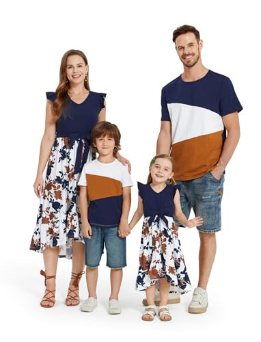 PATPAT Matching Family Outfits Father Son Matching Outfits Crewneck Short Sleeve T-Shirts Tops for Men XXL | Amazon (US)