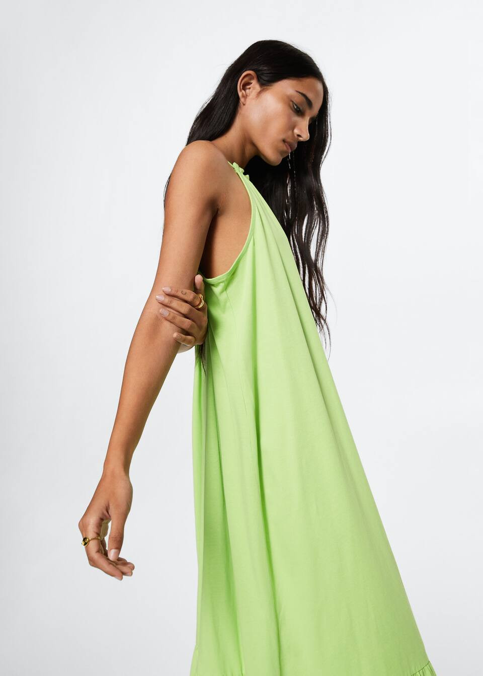 Maxi ruffles dress | MANGO (US)