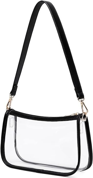Leanoria Clear Tote Bag Stadium Approved Clear Purse PVC Handbag Retro Classic Transparent Bag fo... | Amazon (US)