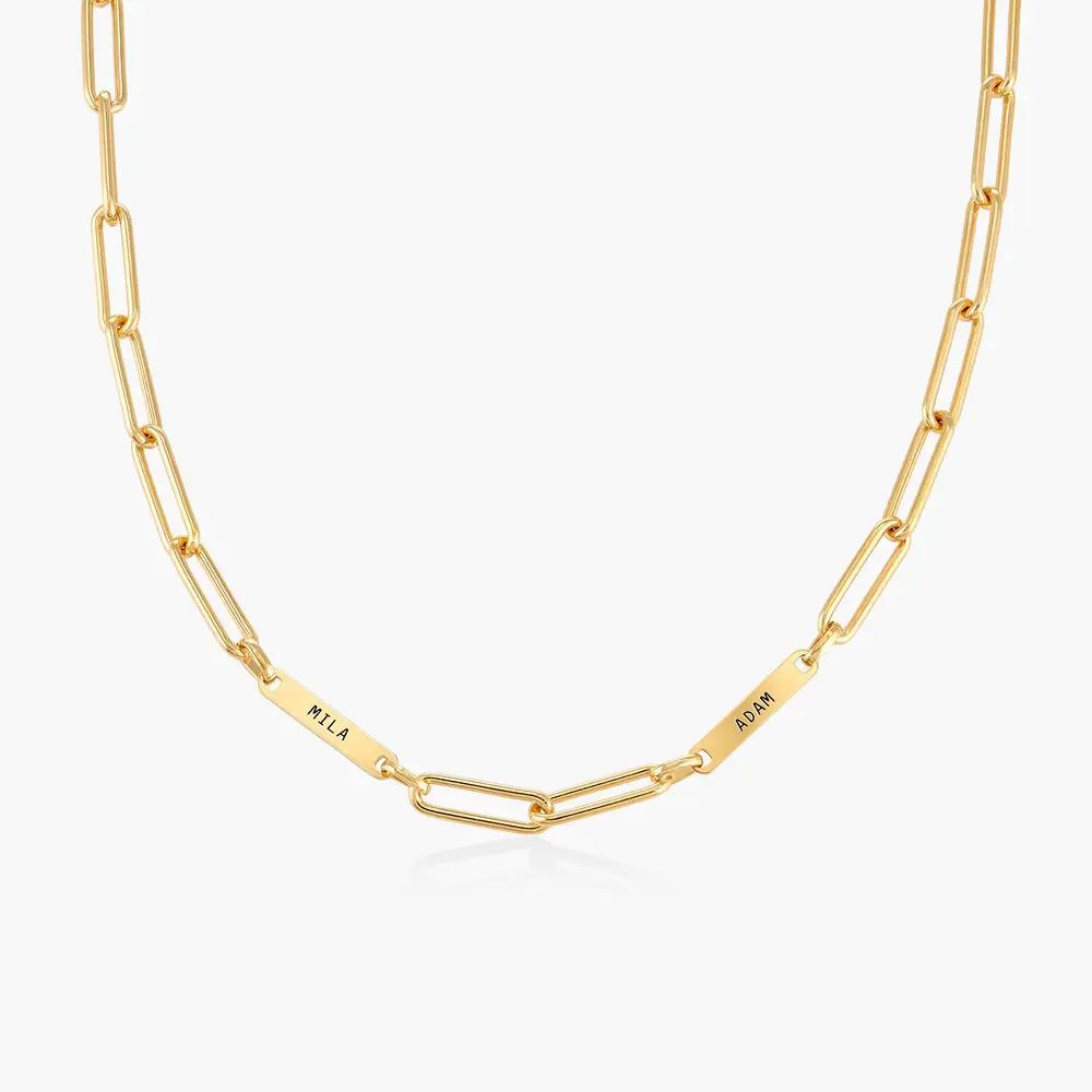Ivy Name Paperclip Chain Necklace - Gold Vermeil | Oak & Luna (US)