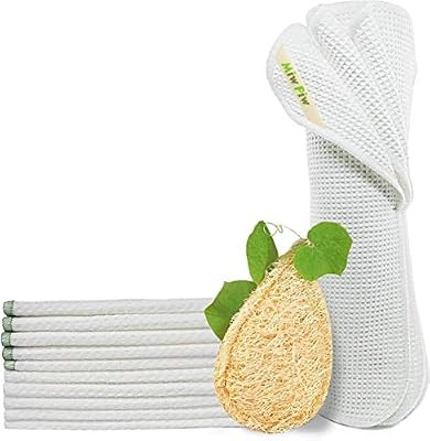 Reusable Unpaper Towels Set 10 & Natural Loofah Sponges, Highly Absorbent, Bamboo Paper Towel Was... | Amazon (US)