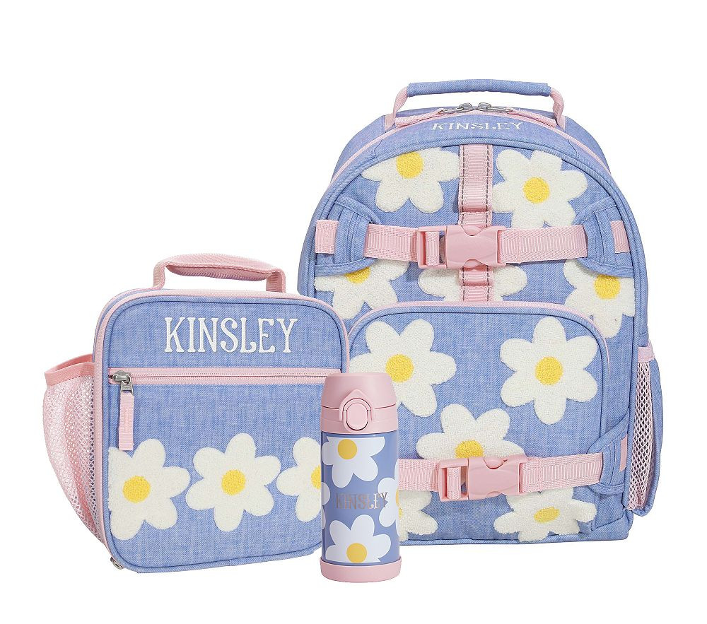 Blue Daisies Chenille Mackenzie Backpack & Lunch Bundle, Set of 3 | Pottery Barn Kids