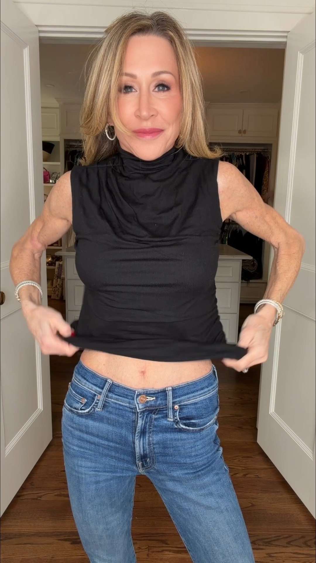 Black sleeveless mock neck, green suede blazer and green bag from Veronica Beatd, jeans are from Mother, Dries Van Noten fragrance, Celine boots, Prada sunglssses


#LTKootd #LTKOver40 #LTKdayinmylife