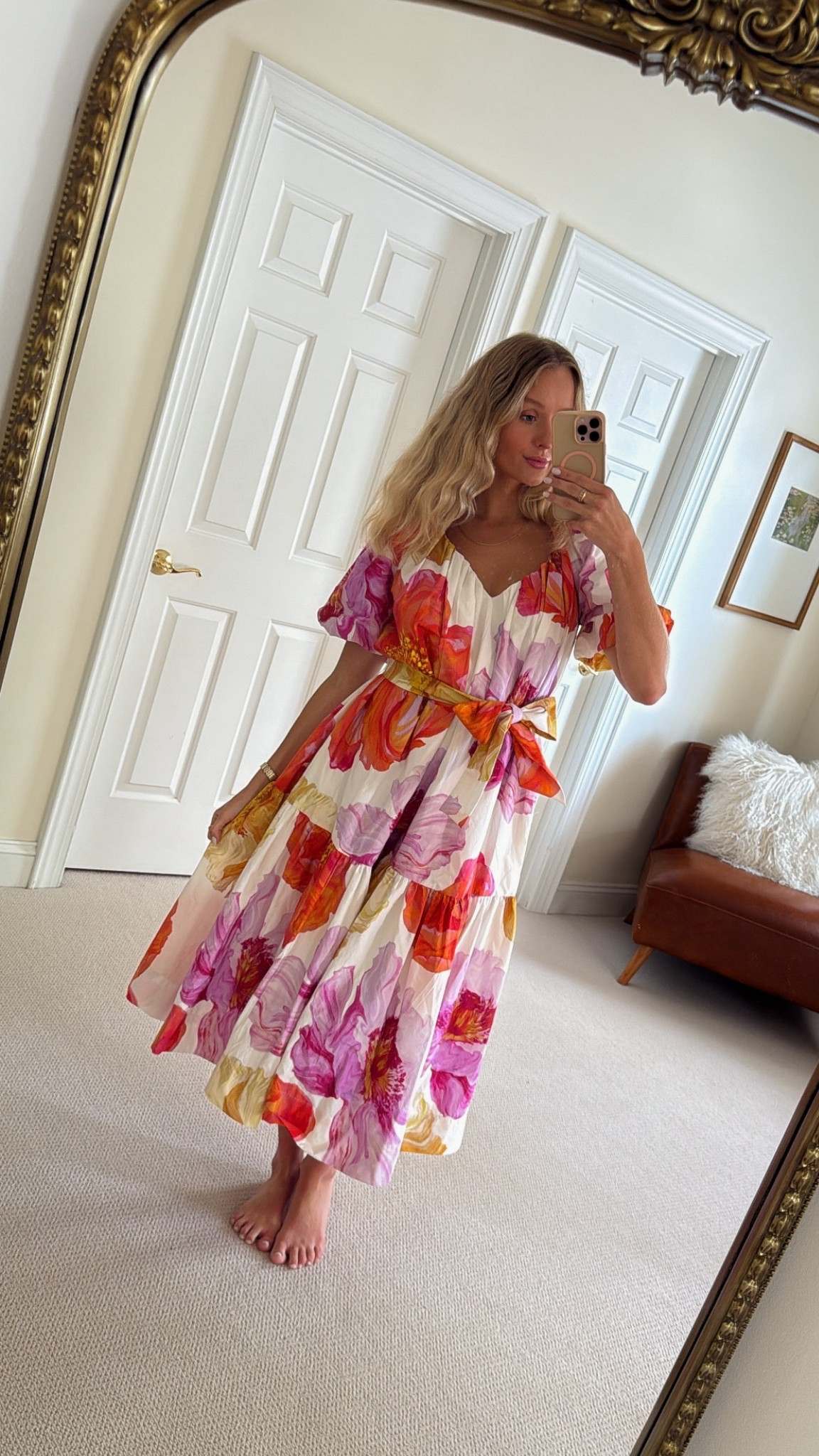 Puff sleeve tie dress - it’s more colorful in person than on the website! 

#LTKSeasonal #LTKTravel