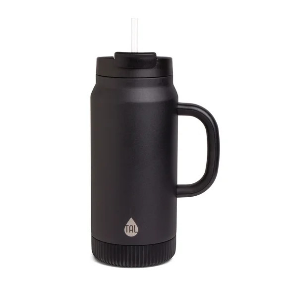 TAL 64oz Stainless Steel Hudson Tumbler with Straw - Black | Walmart (US)